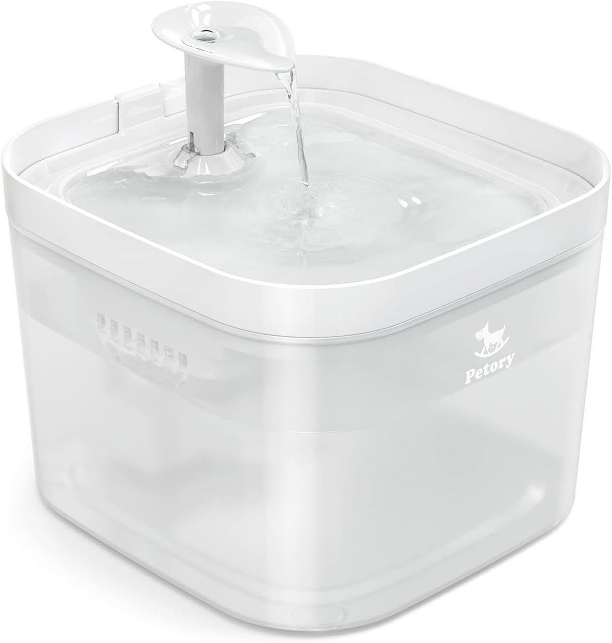 Поилка фонтан для кошек и собак Petory 2,2 л с фильтром Белый (2090673034)