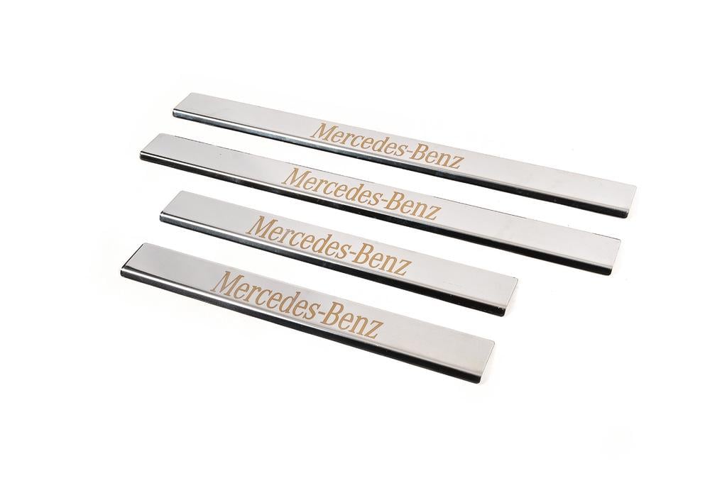 Накладки на пороги Carmos для Mercedes E-сlass W210 1995-2002 гг. нержавеющая сталь Хром