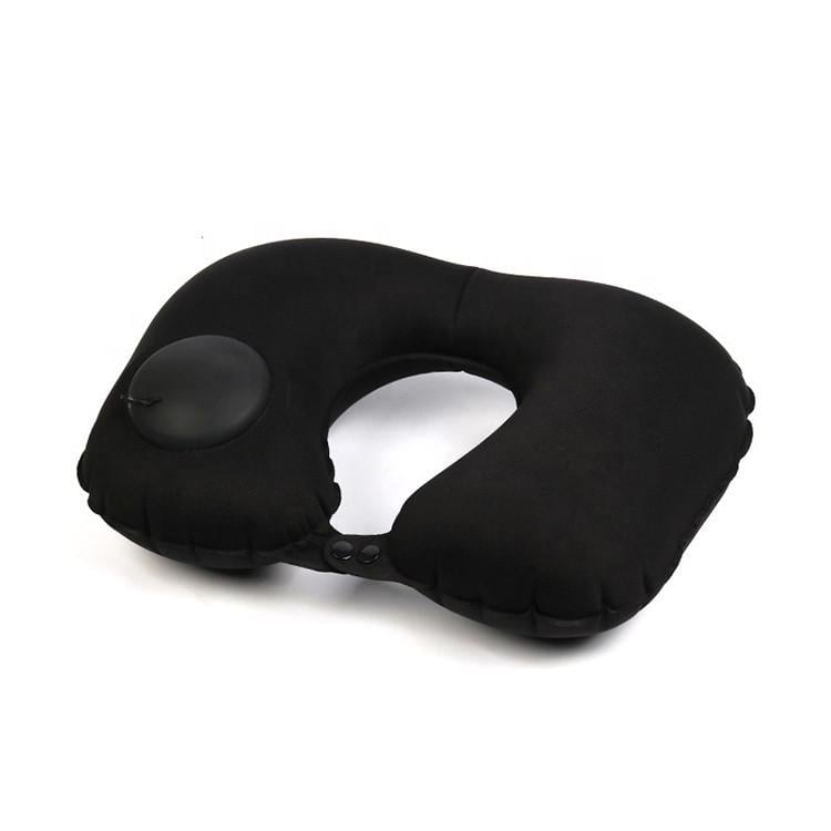 Надувная подушка для путешествий SUNROZ Inflatable Pillow со встроенным насосом Черный (SUN6308)