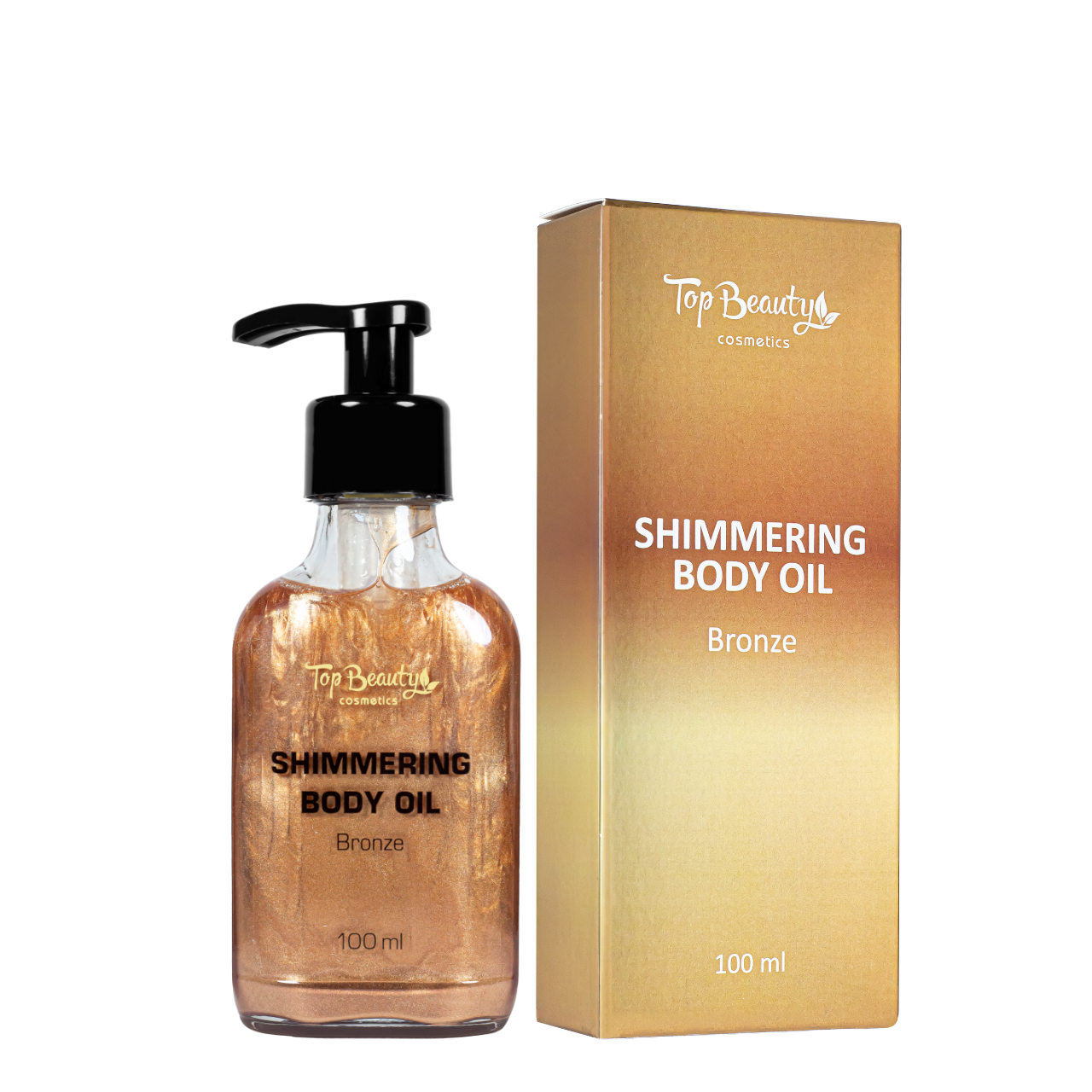 Масло для тела мерцающее сухое Top Beauty Shimmering Body Oil с шиммером 100 мл Бронзовый