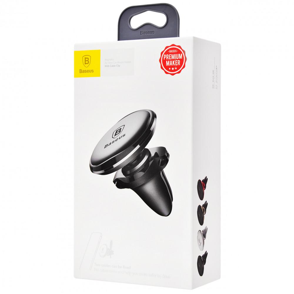 Автотримач Baseus Magnetic Air Vent Car Mount With Cable Clip 360° 4–6" Black - фото 2