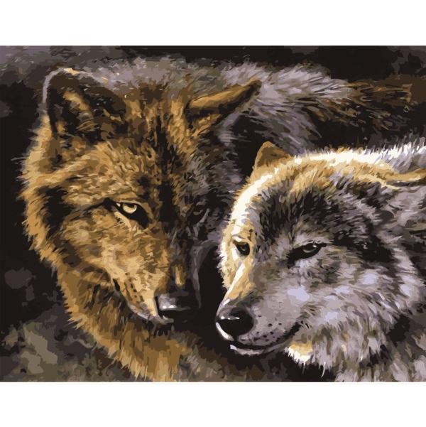 Набор для росписи по номерам Strateg Волки 40х50 см (VA-2622-mt)