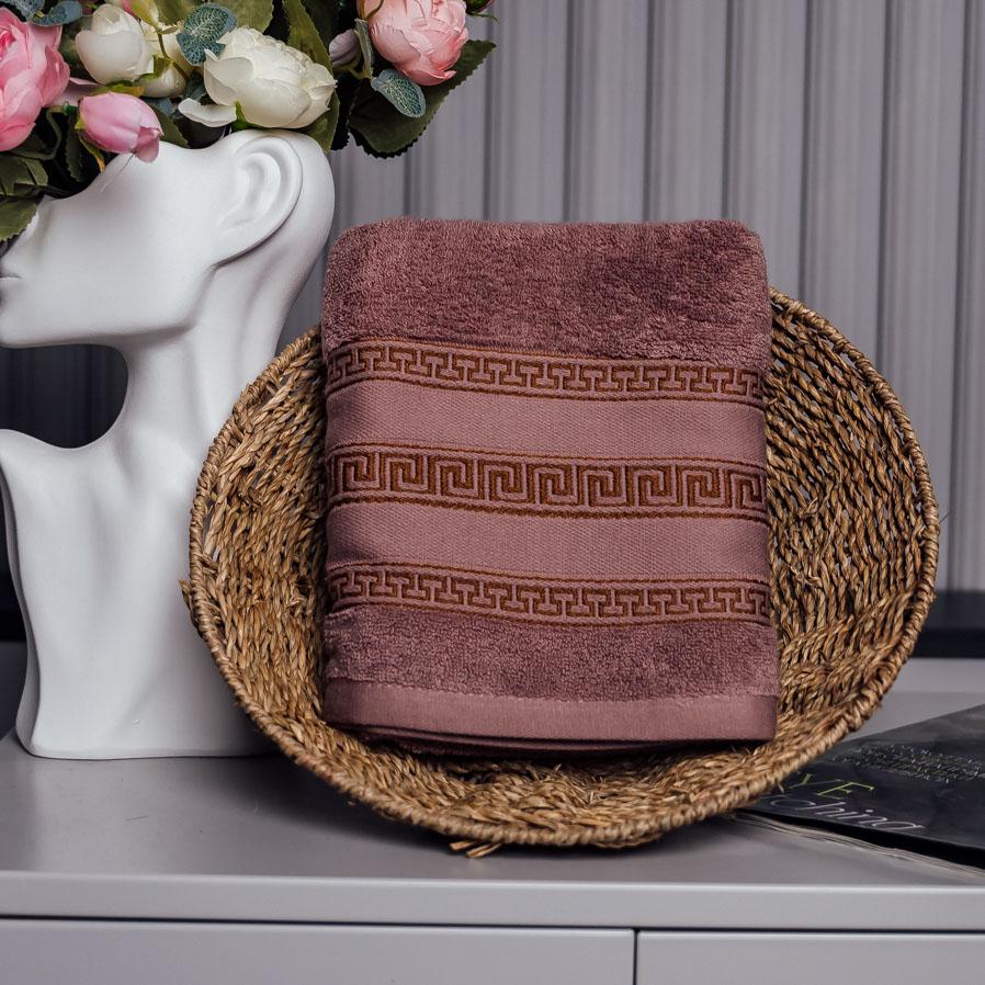 Полотенце для лица Узорчатый лабиринт 100х50 см Красно-коричневый (87715)