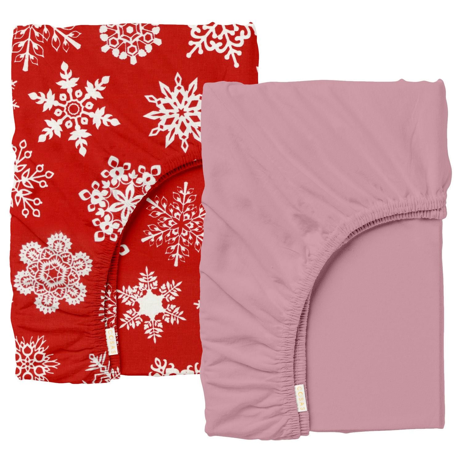 Простынь на резинке Cosas SNOW RED LILAC ранфорс 180х200х20 см 2 шт. (4822052380390)