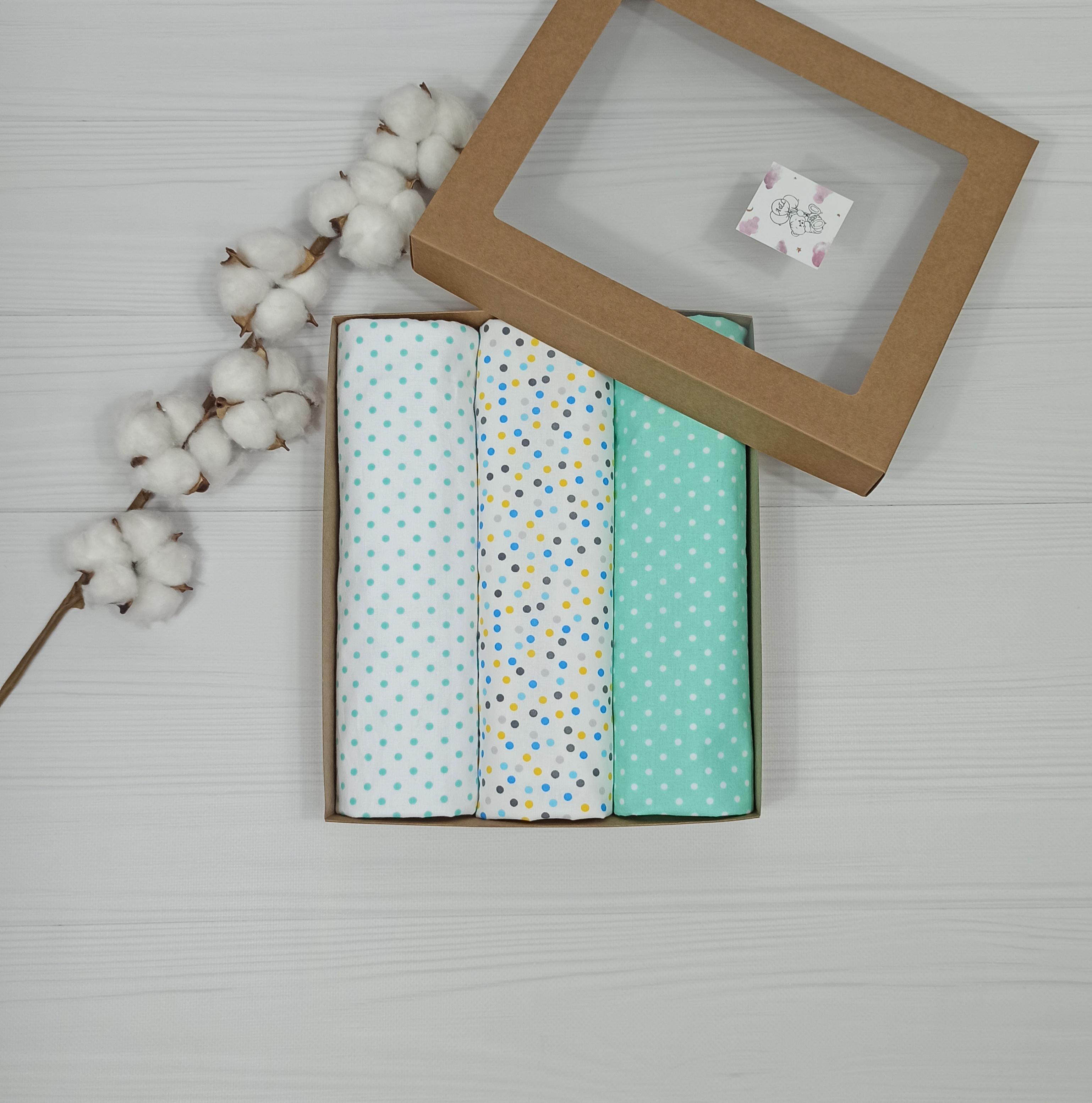 Пеленки детские a.l.babybox Горох патриотический 50х80 см 3 шт. Разноцветный (NA 18169991)