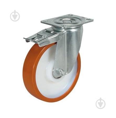 Колесо поворотное Standart с крепежной панелью и тормозом 80 мм (4204-ST-080-R)