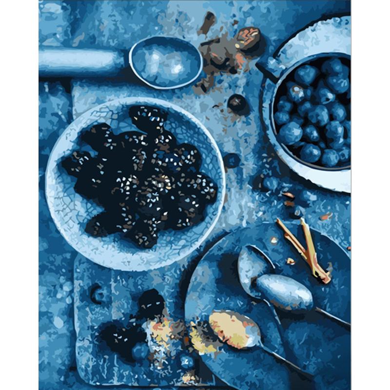 Картина по номерам Strateg Премиум Ежевиный натюрморт 40х50 см (GS585)