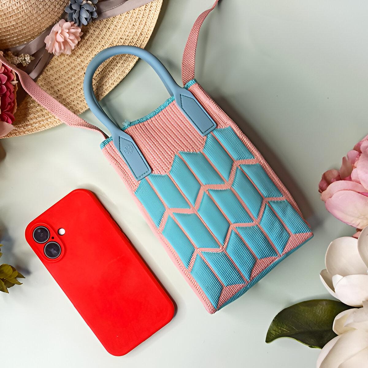 Міні-сумка в'язана Блакитно-рожевий (25-551) - фото 2 Міні-сумка в'язана Блакитно-рожевий (25-551) - фото 2