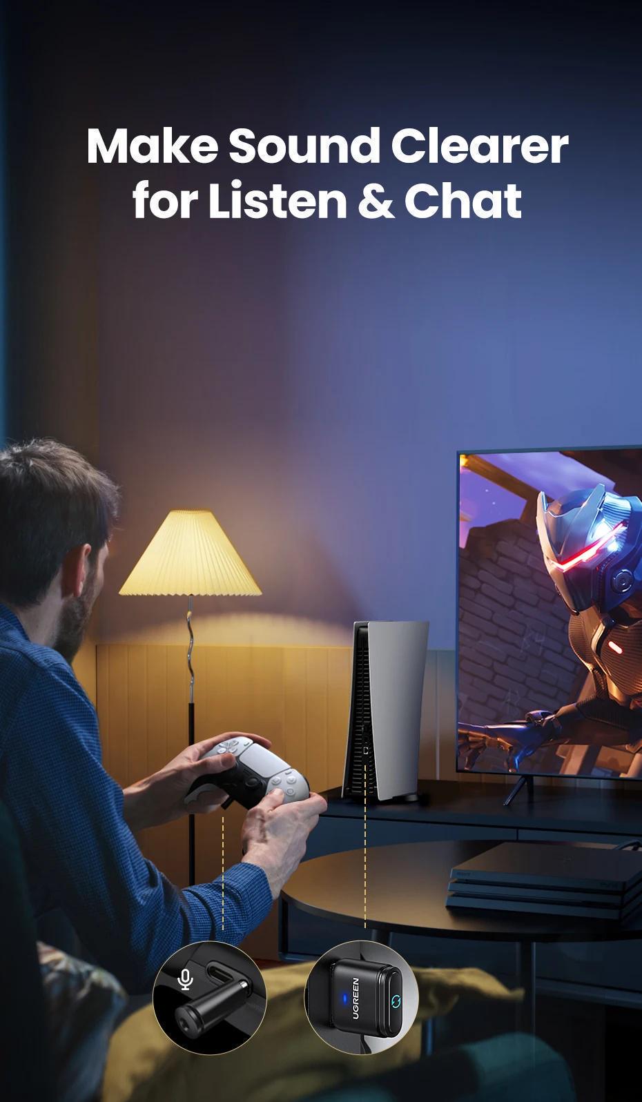 Передавач аудіо Ugreen Bluetooth 5.3 PS5 PS4 Чорний (15765) - фото 18