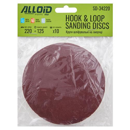 Круг шліфувальний на липучці Alloid 125 мм P220 10 шт. (00000061452)