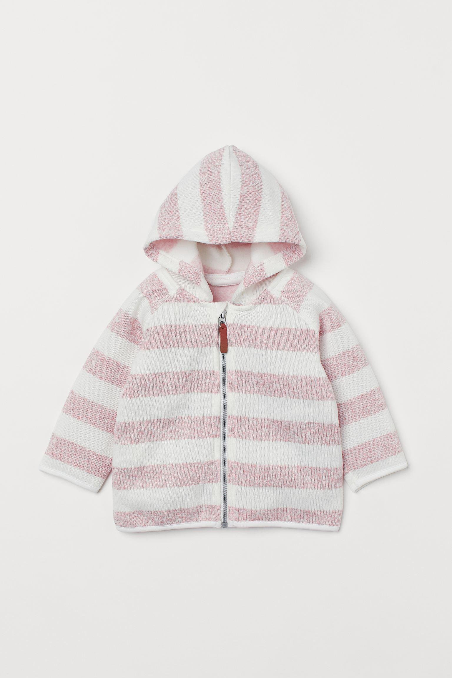 Толстовка H&M Смужка 68 см Біло-рожевий (S908882019)