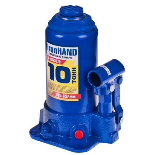 Домкрат гидравлический телескоп IRON HAND 10т картон 195-375 мм (IH-195357D)