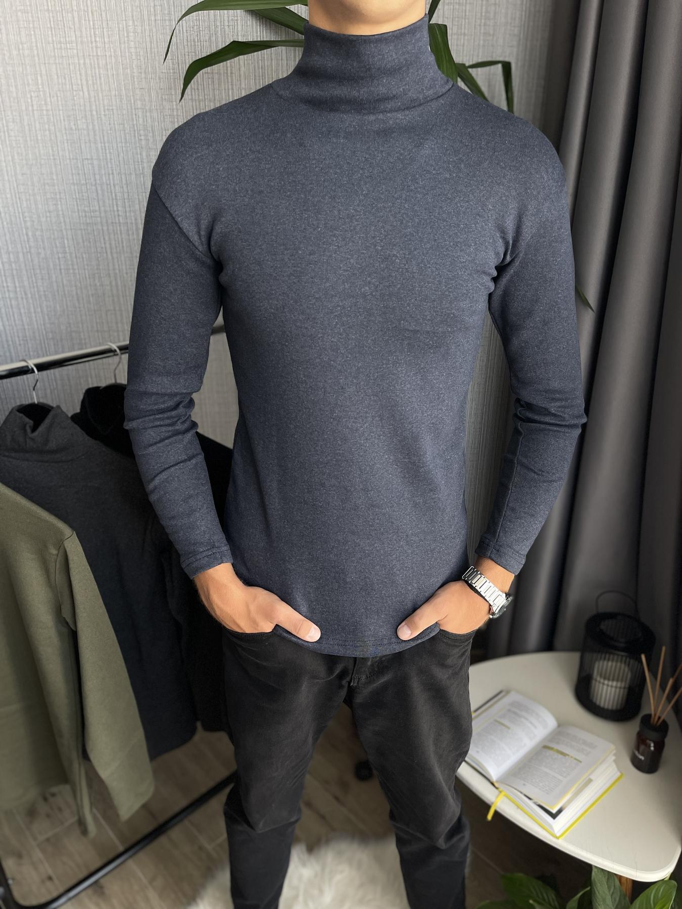 Гольф мужской зимний на флисе облегающий S Синий (26534/1/1) - фото 9 Гольф мужской зимний на флисе облегающий S Синий (26534/1/1) - фото 9