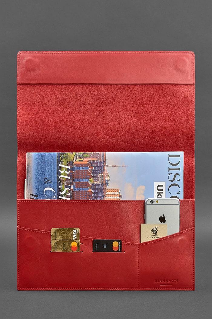 Папка шкіряна для документів А4 на магнітах Червоний (A-026860) - фото 2 Папка шкіряна для документів А4 на магнітах Червоний (A-026860) - фото 2