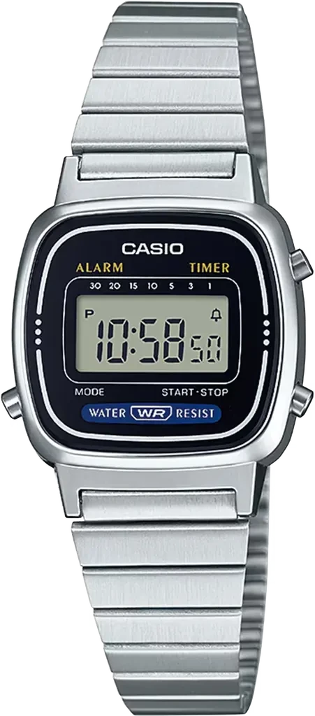 Наручний годинник жіночий Casio LA670WA-1 Lady Vintage з підсвіткою