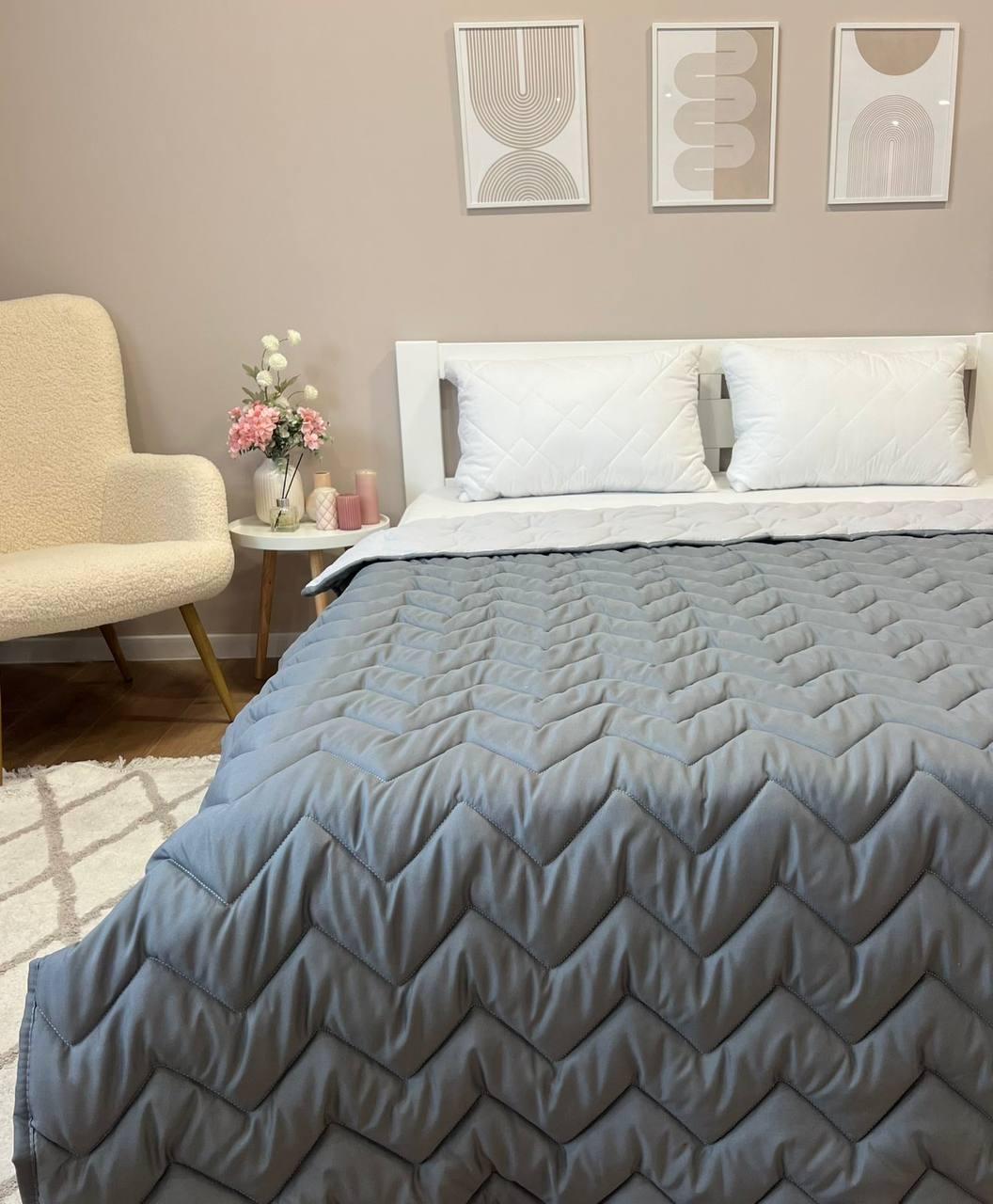 Одеяло для аллергиков с искусственным наполнителем двуспальное 180х210 см Серый (П4К-al-lito25-001-02) - фото 2