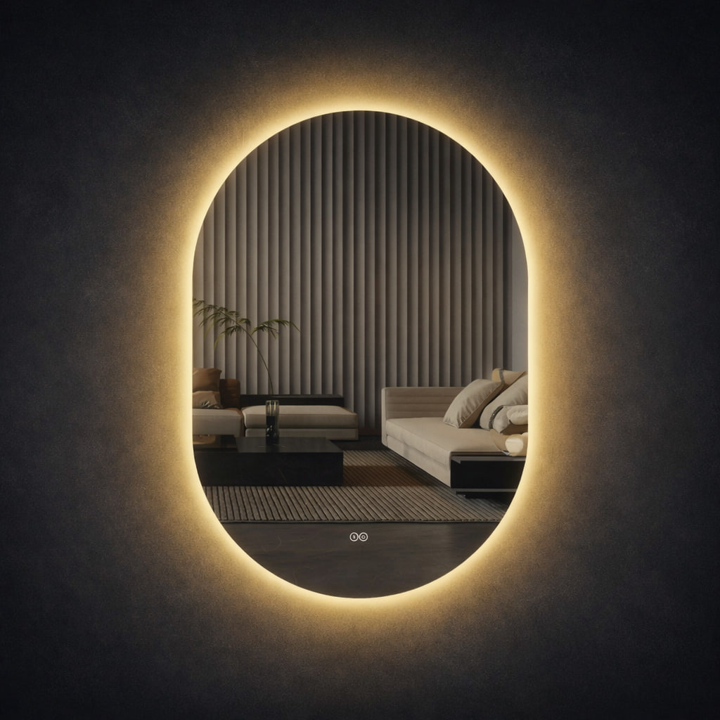 Дзеркало овальне для ванної кімнати Insana J-347 сенсорне з LED-підсвічуванням 60х100 см (А0060851)