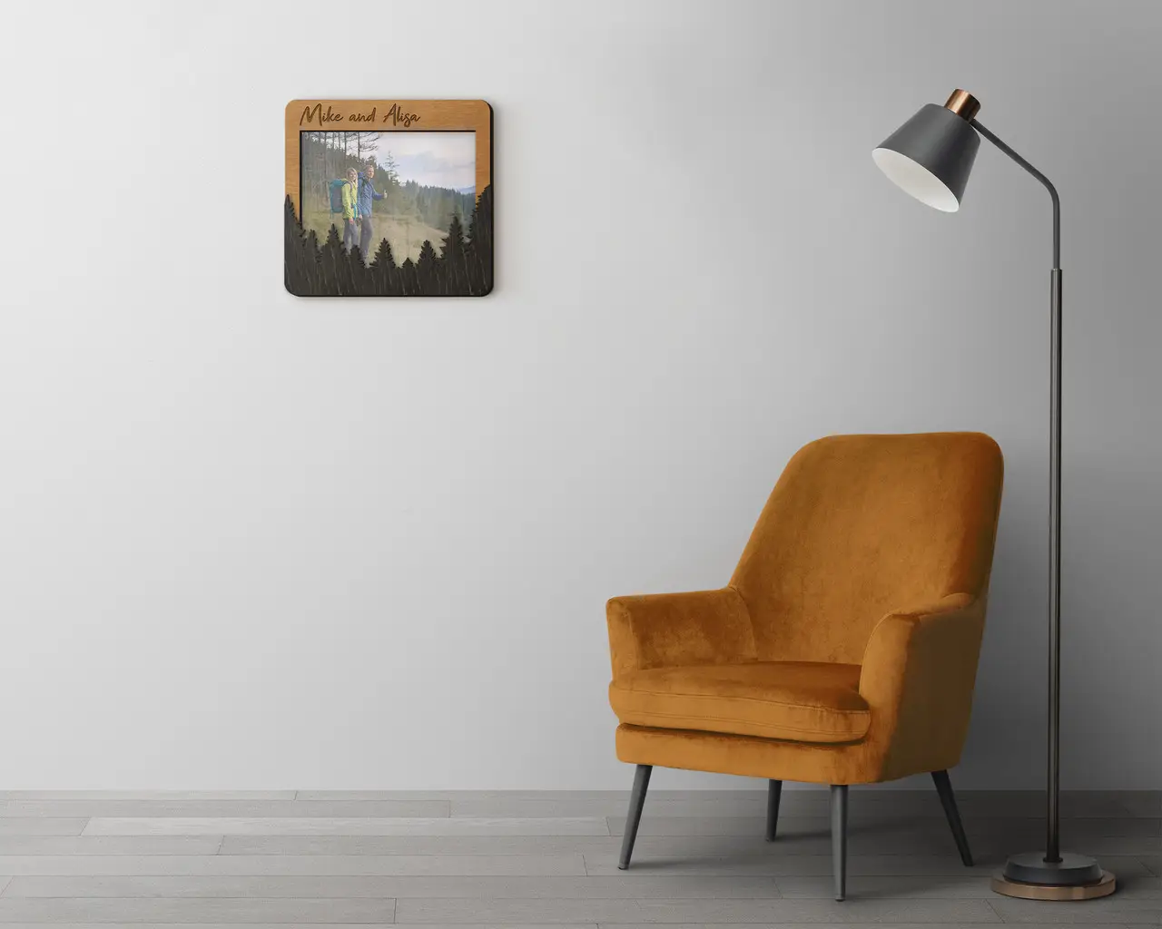 Фоторамка Ліс персоналізована горизонтальна на 1 фото Коричневий (forest_8x10_horizontal-1) - фото 2