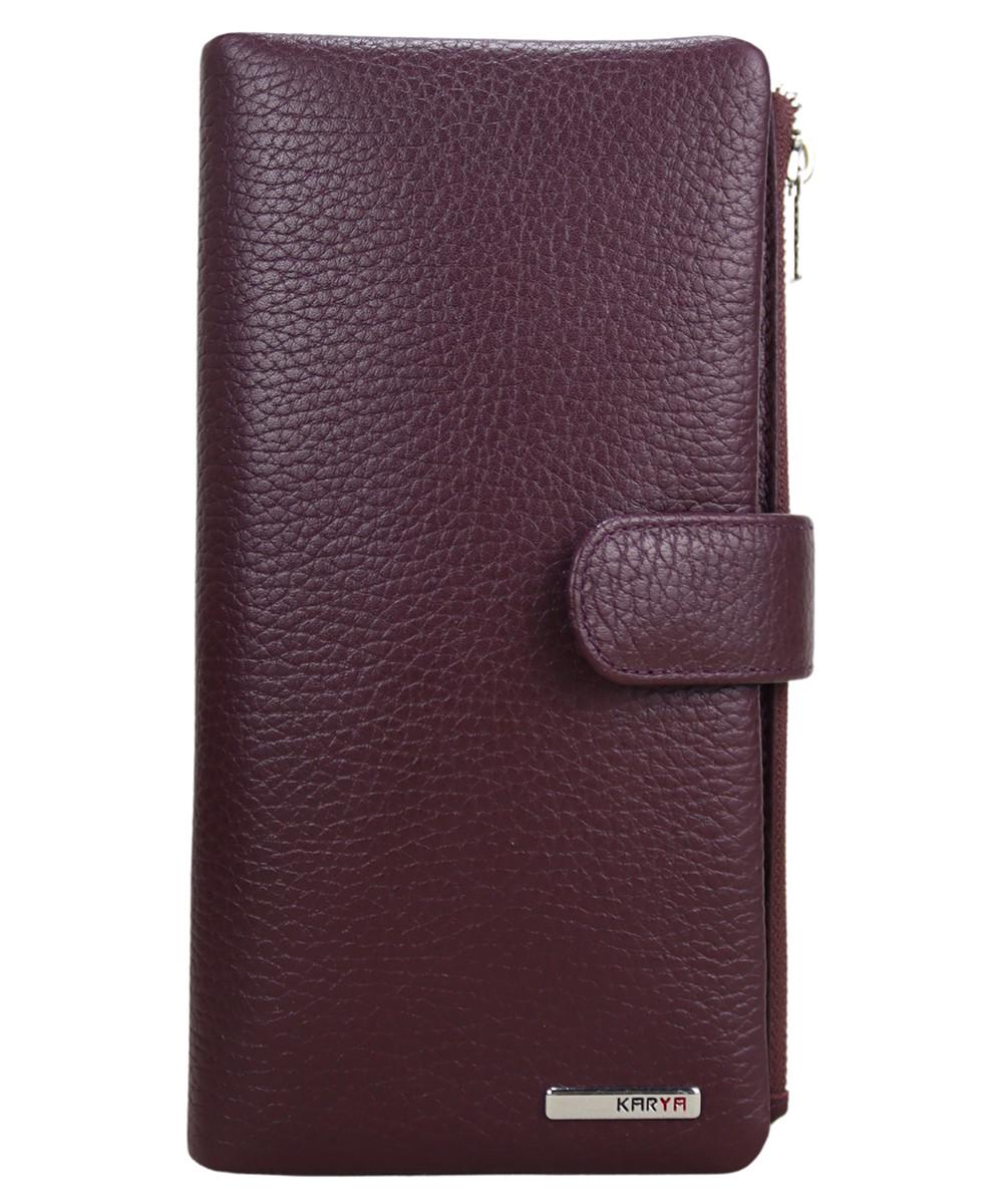 Кошелек женский Karya из натуральной кожи Бордовый (1129-243)