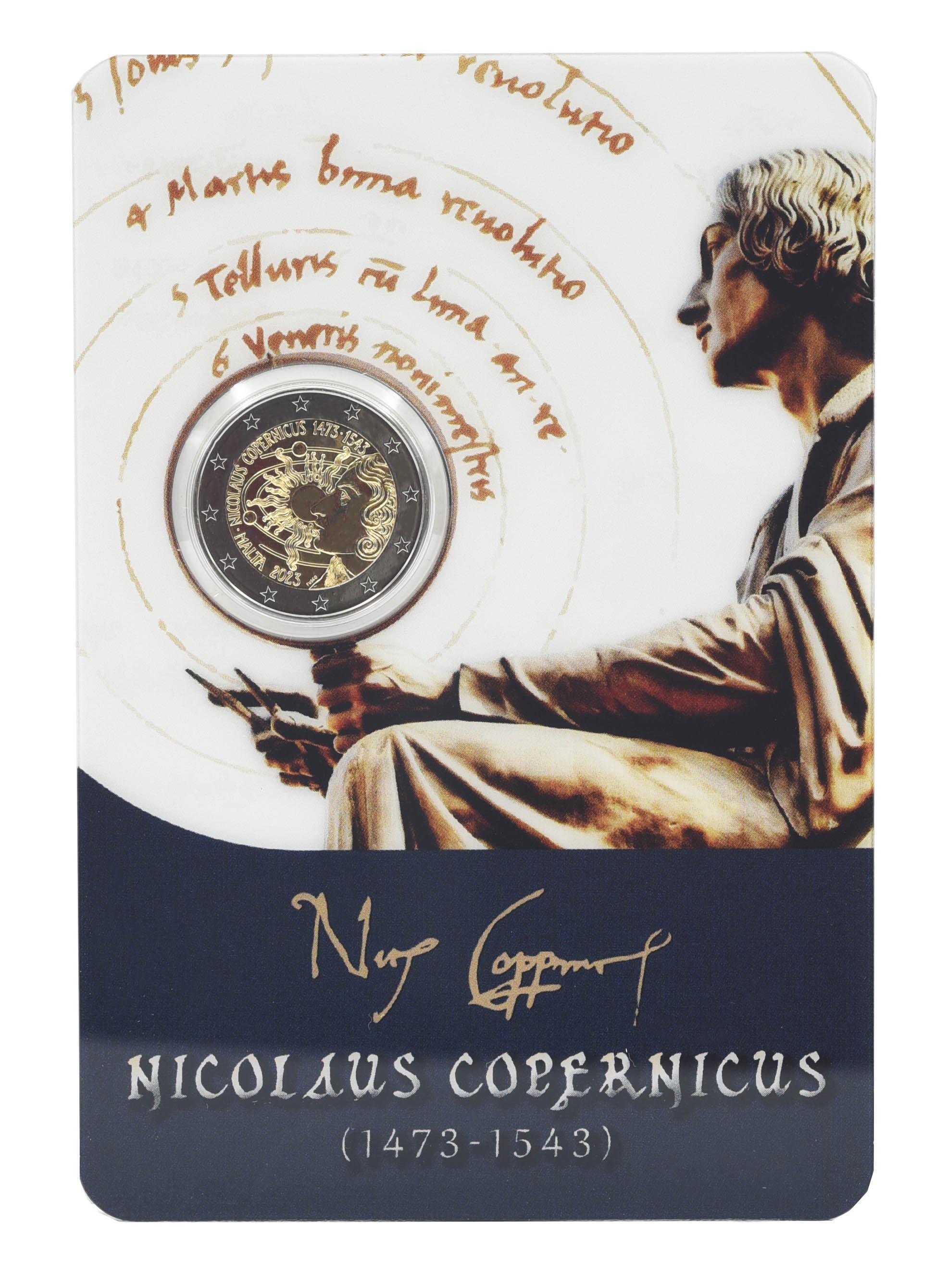 Коллекционная монета Мальта 2 евро 2023 Биметалл UNC 550 лет со дня рождения Николая Коперника