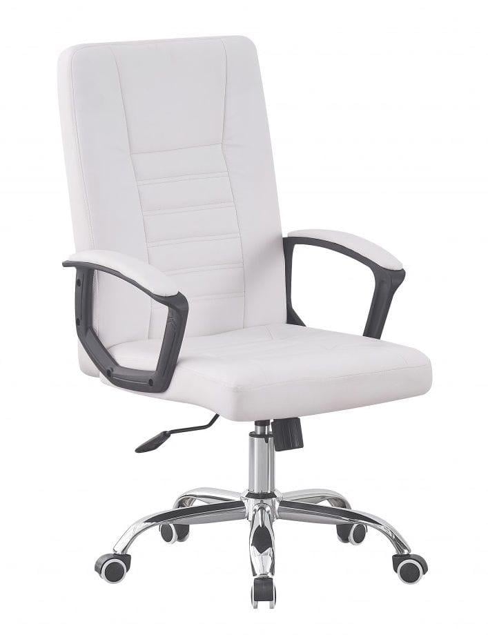 Офісне крісло на колесах екошкіри Білий (368176)