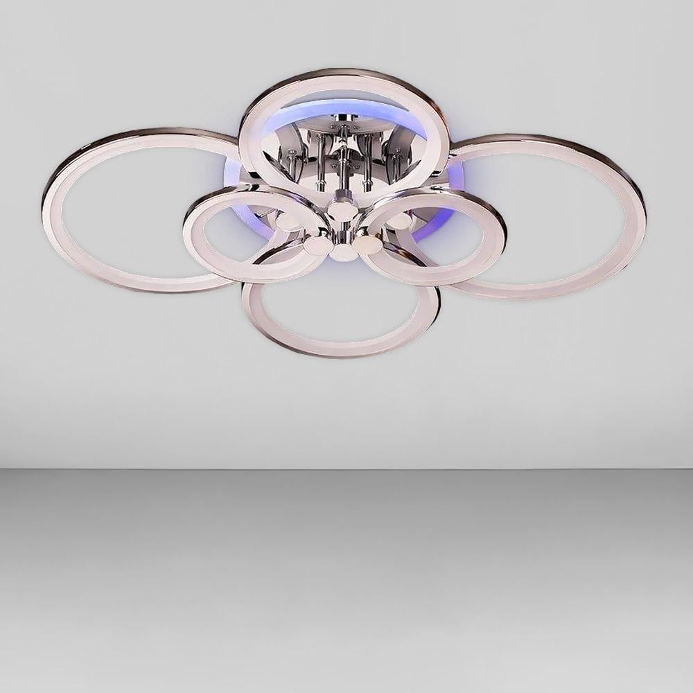 Люстра потолочная светодиодная Light House SL-18184/2/2/2 CR/RGB 192W Dimmer 3000-6000К 130х780х570 мм Хром