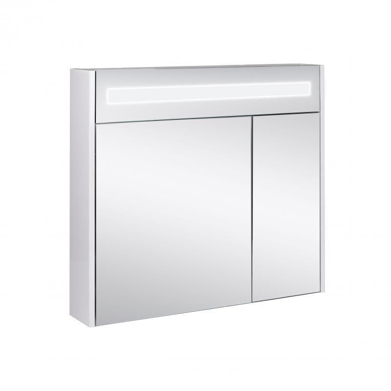 Зеркальный шкаф подвесной Q-tap Robin 800х730х145 White с LED-подсветкой QT1377ZP8001W