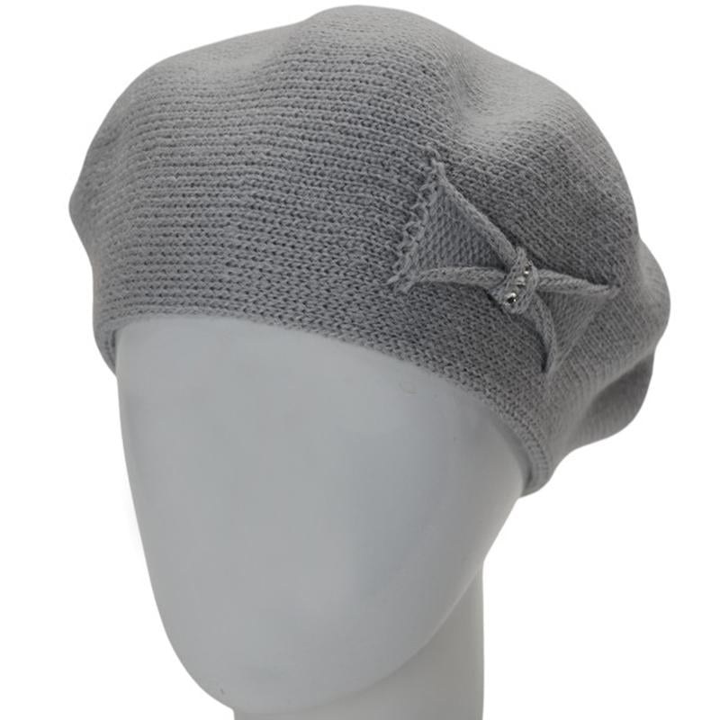 Берет жіночий Lirus КСЮША осінній подвійний з візерунком збоку one size Сіро-блакитний (282687) - фото 1 Берет жіночий Lirus КСЮША осінній подвійний з візерунком збоку one size Сіро-блакитний (282687) - фото 1