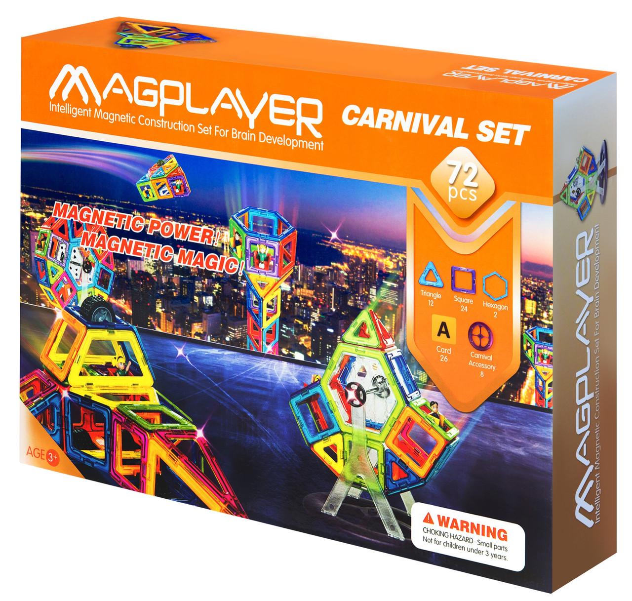 Конструктор магнитный MagPlayer Carnival Set 72 элемента (iz15709) - фото 10