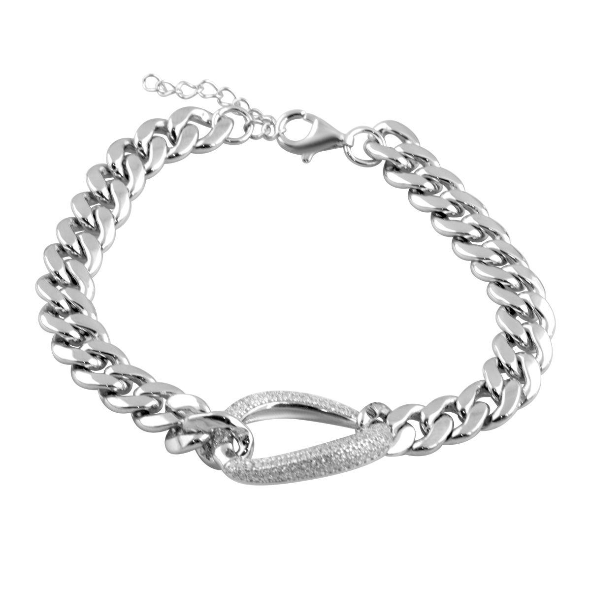 Браслет серебряный с фианитами 23,21 г (2102403)