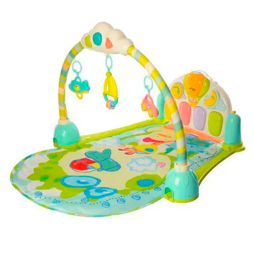 Коврик для малышей Bambi с пианино и погремушками 100х64 см Светло-зеленый (63-75-8869BC)