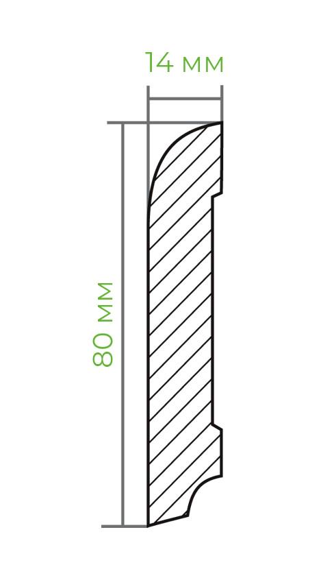 Плінтус дерев'яний із дуба Євро 8 80х14 мм (18197066) - фото 3