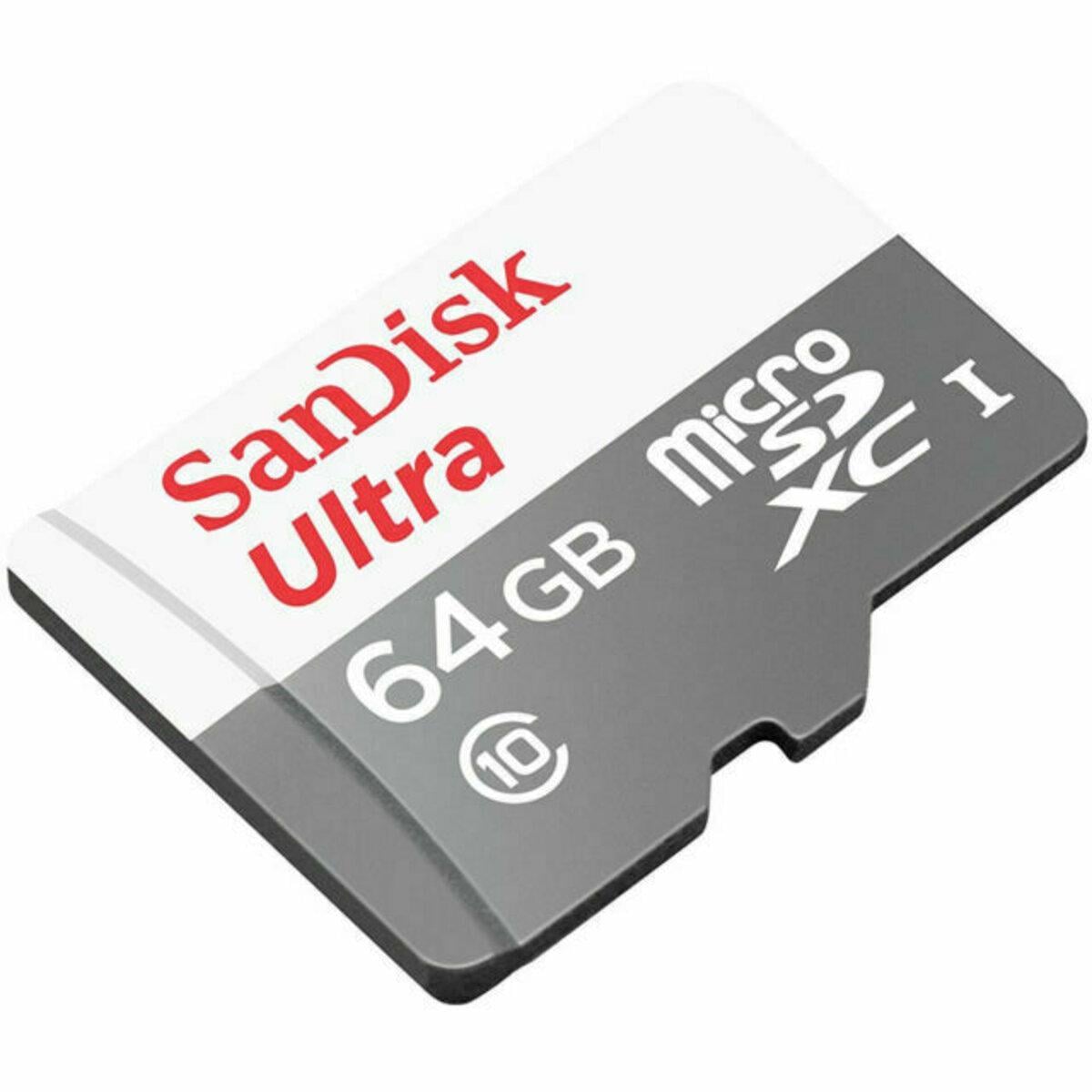 Карта памяти microSDXC SanDisk Ultra 64 Gb class 10 A1 100Mb/s Adapter SD (SDSQUNR-064G-GN3MA)
