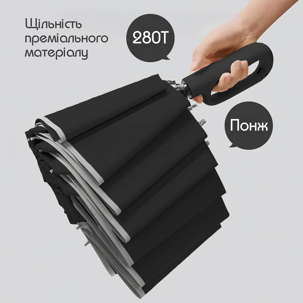 Зонтик автоматический LOSSO ClipX Черный (521031164) - фото 7