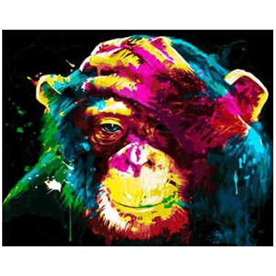 Набор для росписи по номерам Strateg Яркое обезьянка 40х50 см (VA-2051-mt)