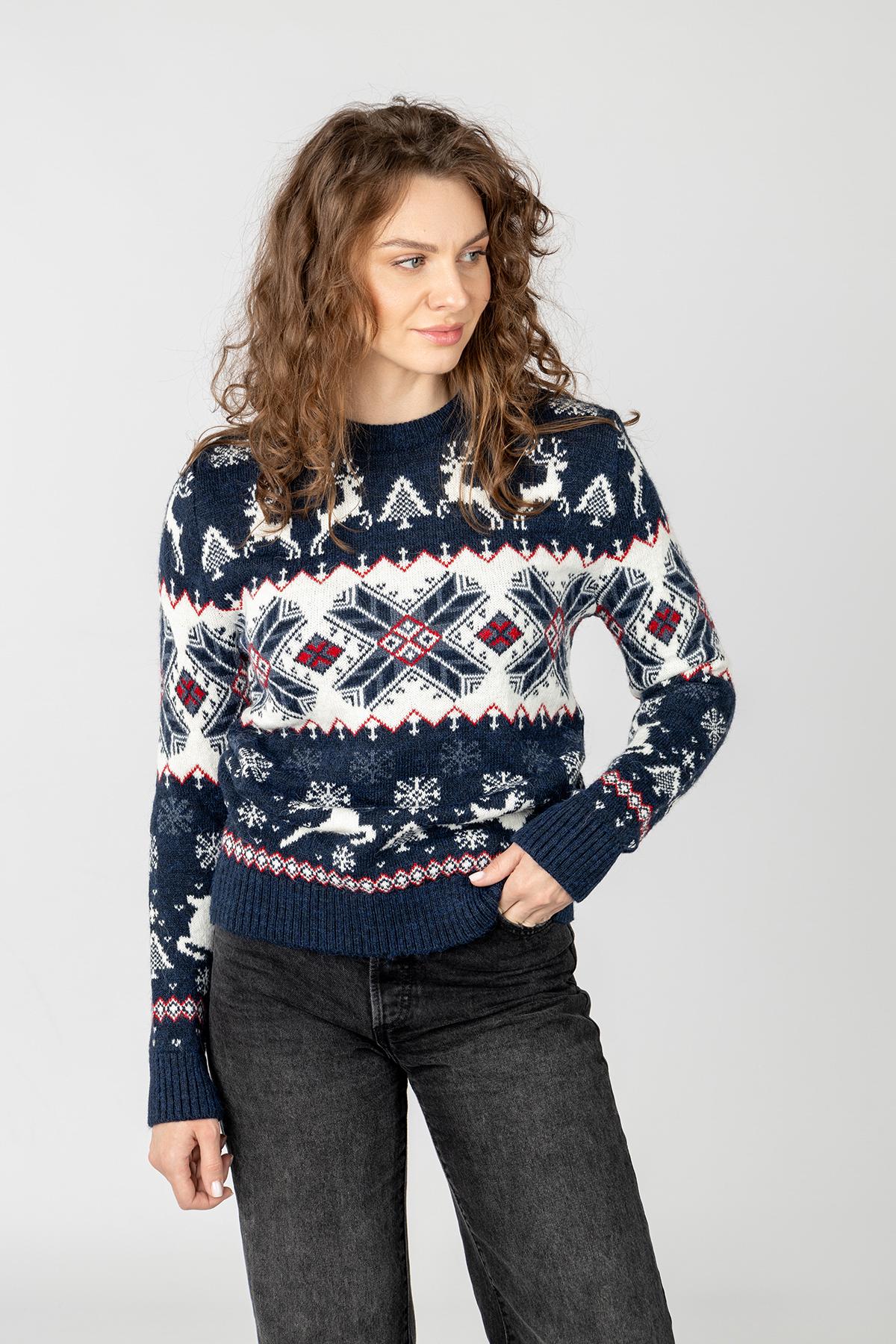 Джемпер женский ЦБ-00233528 р. 46 Темно-синий (SKT000953715)