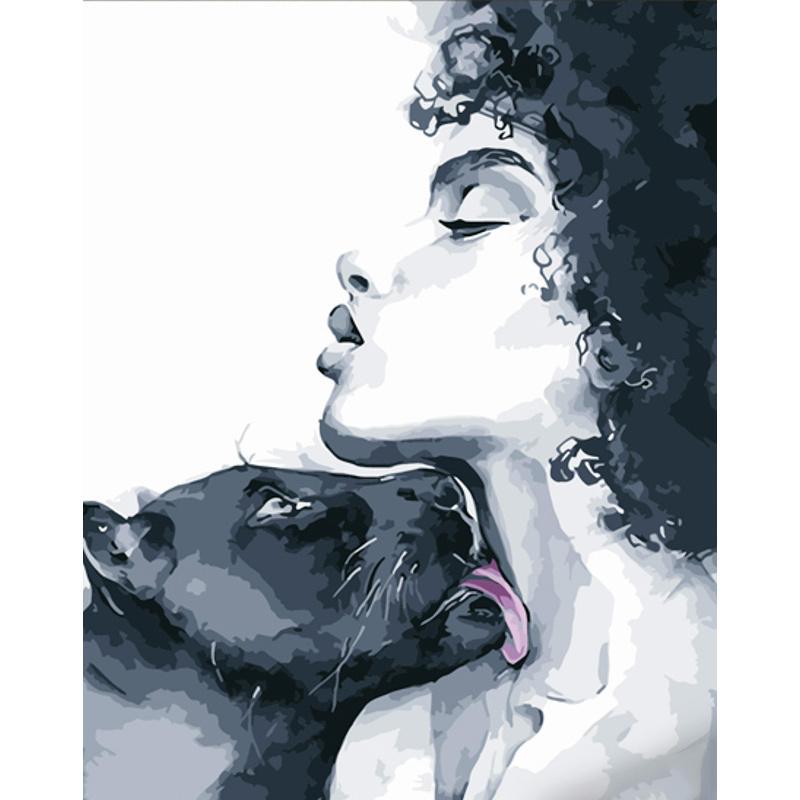 Картина по номерам Strateg Премиум Подруга-пантера 40x50 см (DY335)