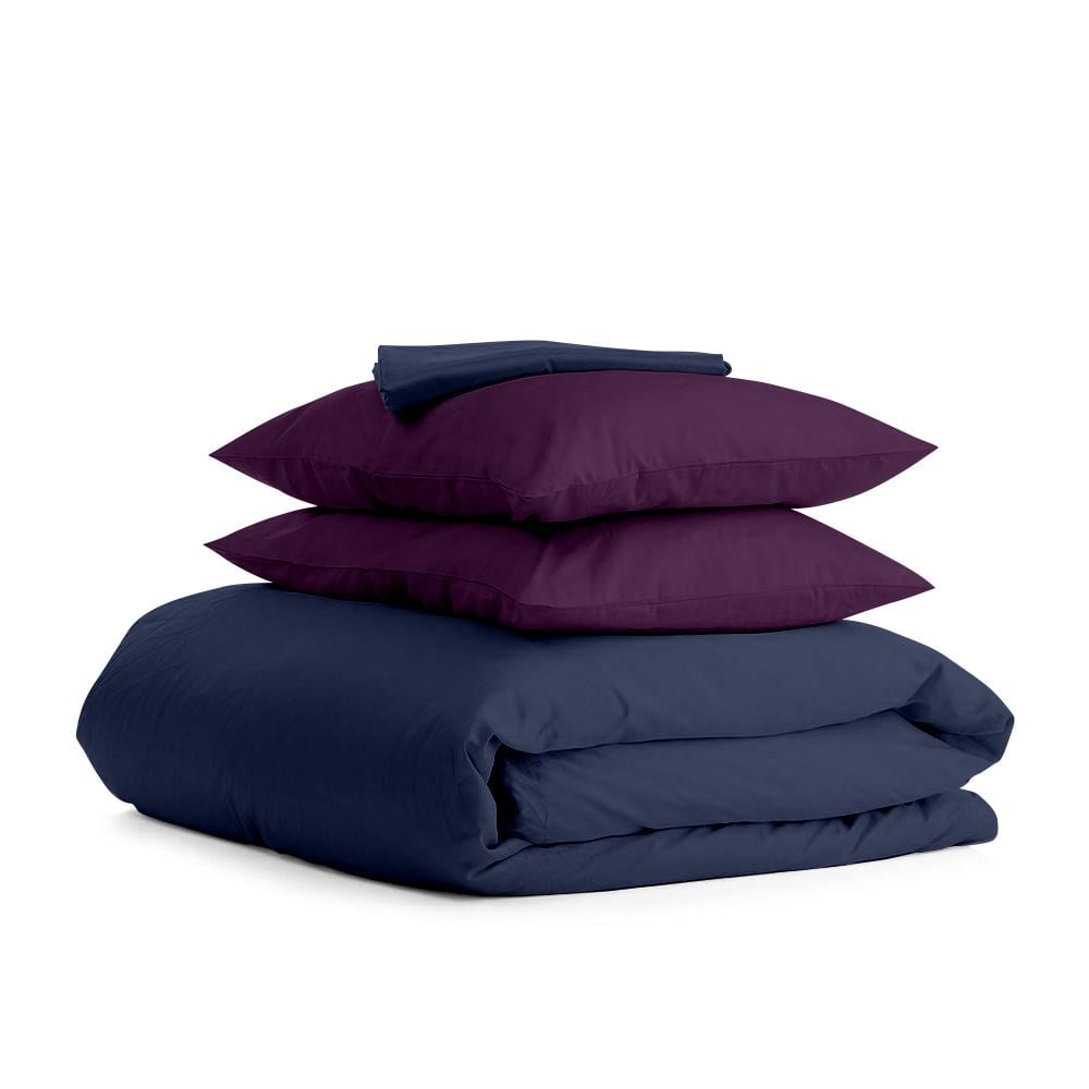 Комплект евро постельного белья Cosas Satin Dark Blue Violet-P 200х220 см (4822054064779)
