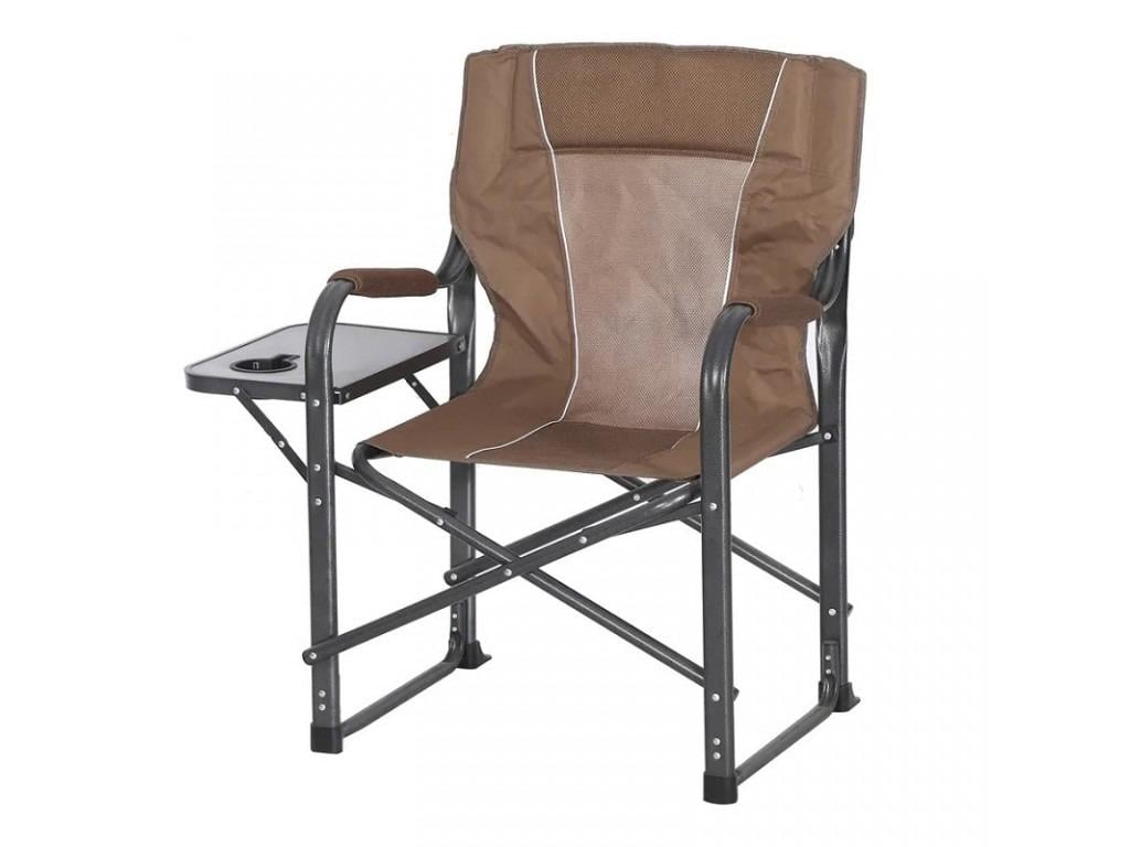 Кемпінгове крісло складне зі столиком і м'якою спинкою до 120 кг