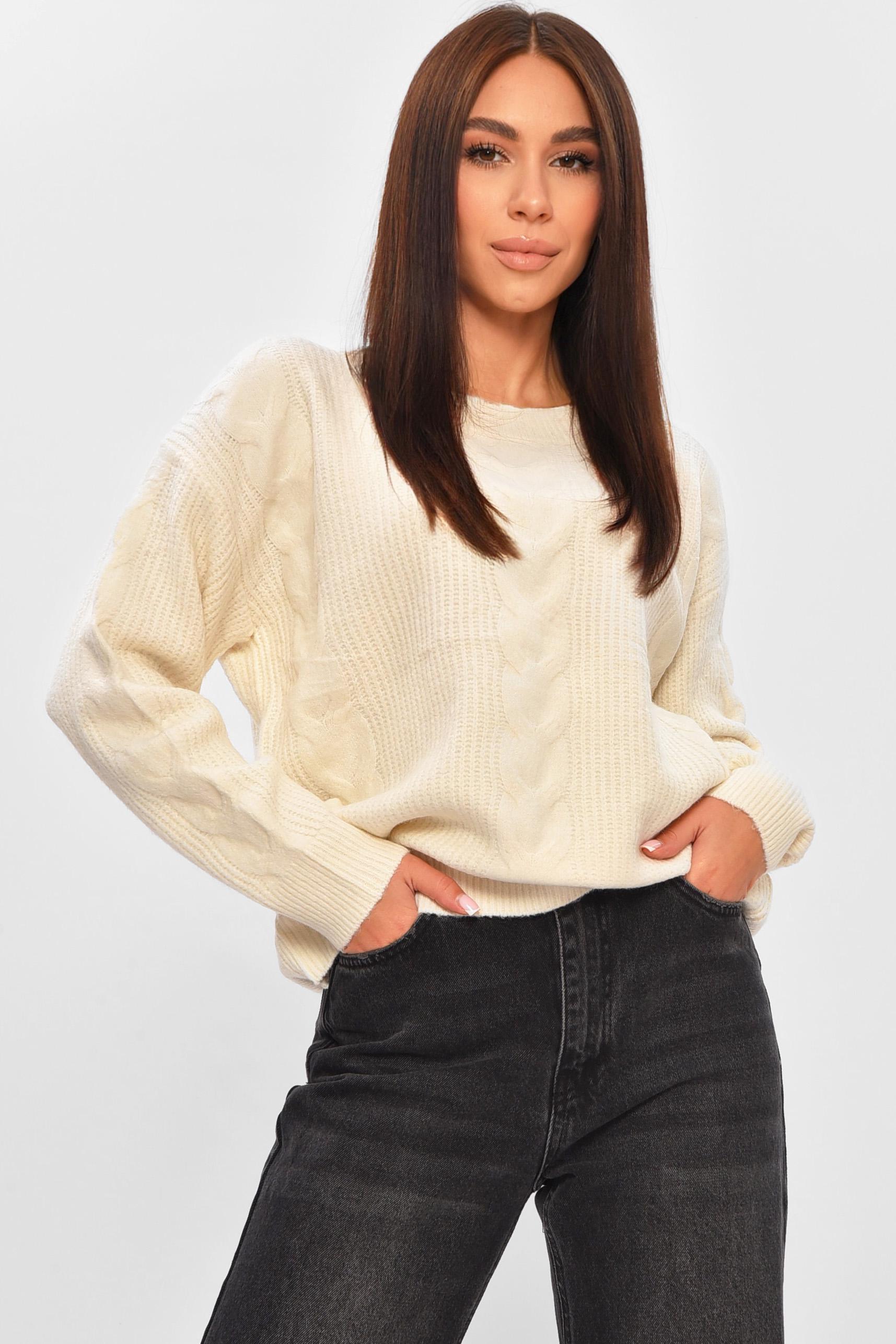 Свитер женский 206605 однотонный M-XL Белый (206605_!335395_44-48) - фото 1 Свитер женский 206605 однотонный M-XL Белый (206605_!335395_44-48) - фото 1