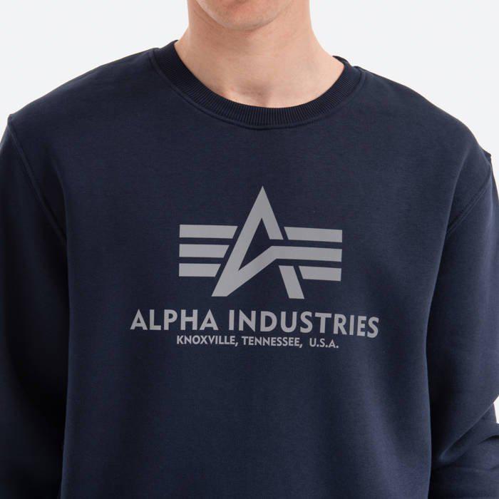 Светр Alpha Industries Basic Sweater Reflective Print M Blue (178302RP/07BM) - фото 4