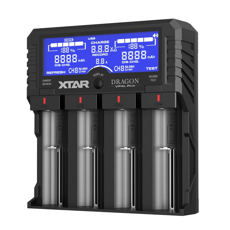 Зарядний пристрій Xtar VP4L Plus Dragon Ni-Cd/Ni-Mh/Li-Ion/11,1V/3S USB/220V LCD Powerbank Doctor (25994169)