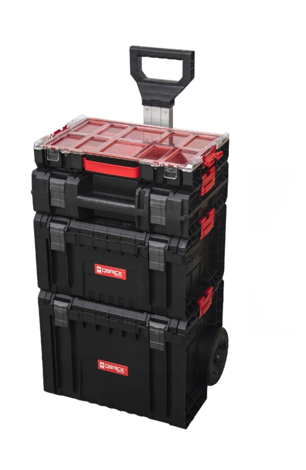 Набор из 4 ящиков для хранения инструментов QBRICK SYSTEM PRO Set 3 модульные на колесиках с поролоновым покрытием (leo-139958)
