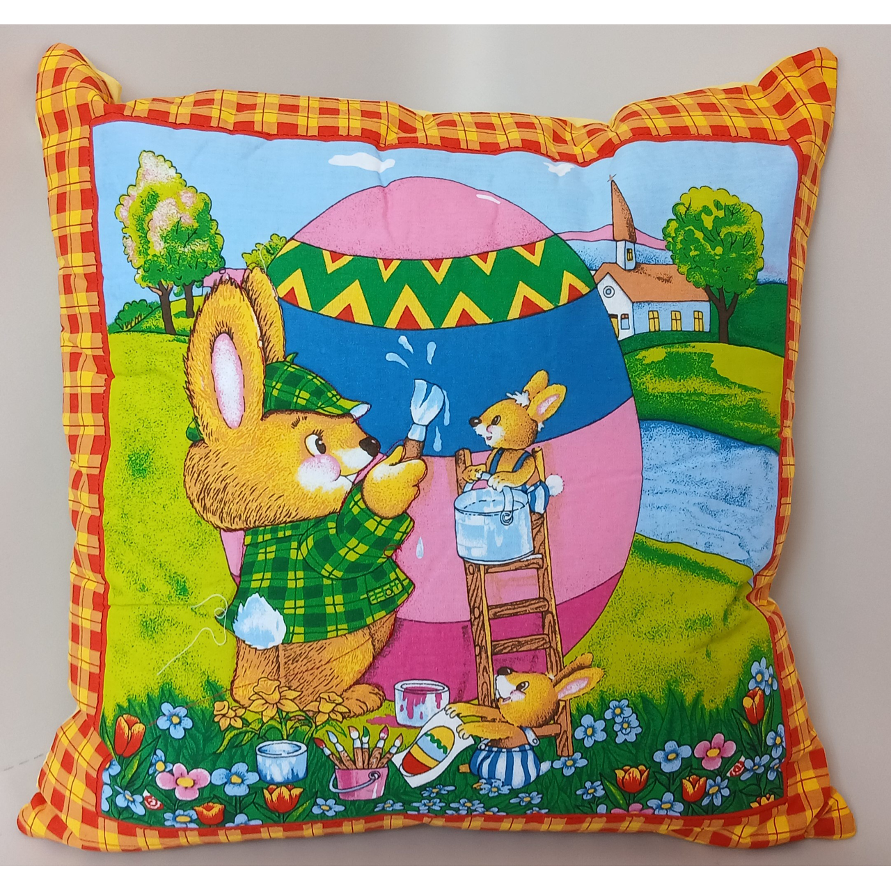 Наволочка детская хлопковая Кролики-художники 40х40 см (1_1933_12)