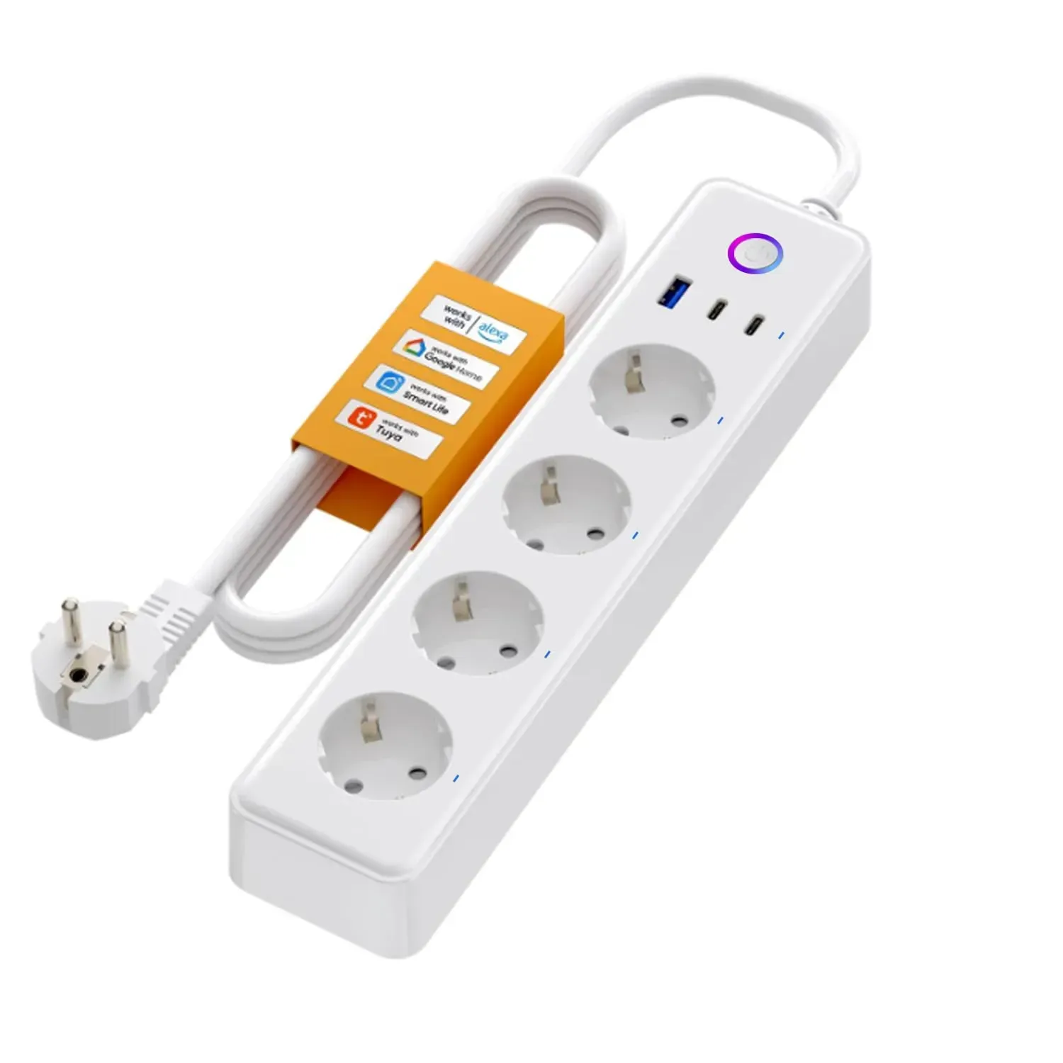 Удлинитель смарт для беспроводной сети USB 2хType-C 4 розетки 10А 1,5 м (34958221) Удлинитель смарт для беспроводной сети USB 2хType-C 4 розетки 10А 1,5 м (34958221)