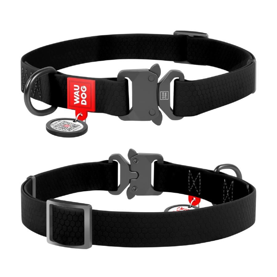 Ошейник Waudog Waterproof с QR паспортом водостойкая металлическая пряжка-фастекс ХL
