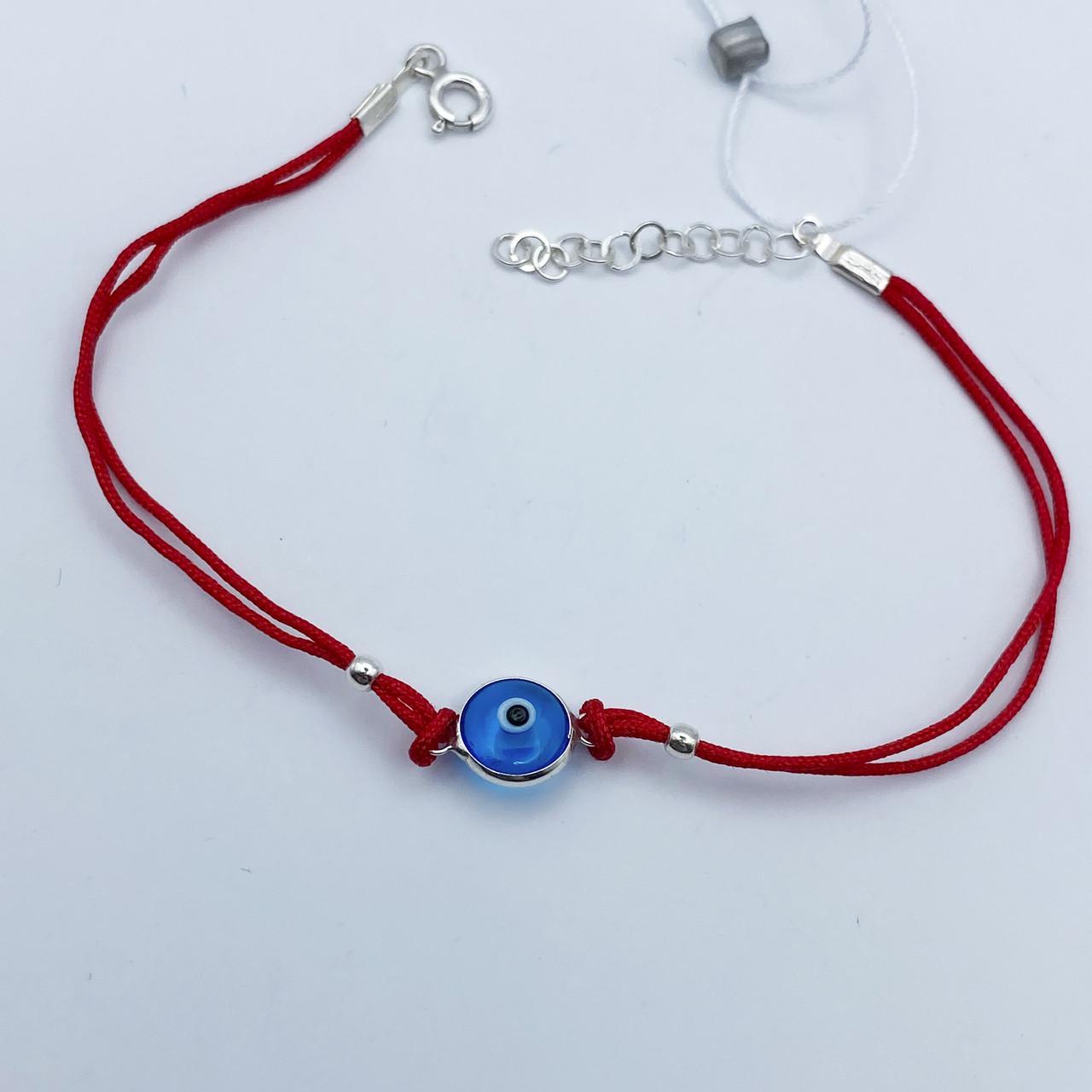 Браслет серебряный красная нить Глаз Фатимы 1 г