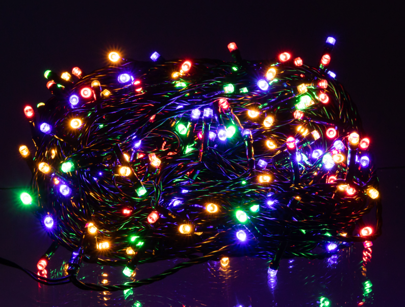 Гирлянда нить уличная 300 LED 30 м от сети черная нить Разноцветный - фото 3 Гирлянда нить уличная 300 LED 30 м от сети черная нить Разноцветный - фото 3