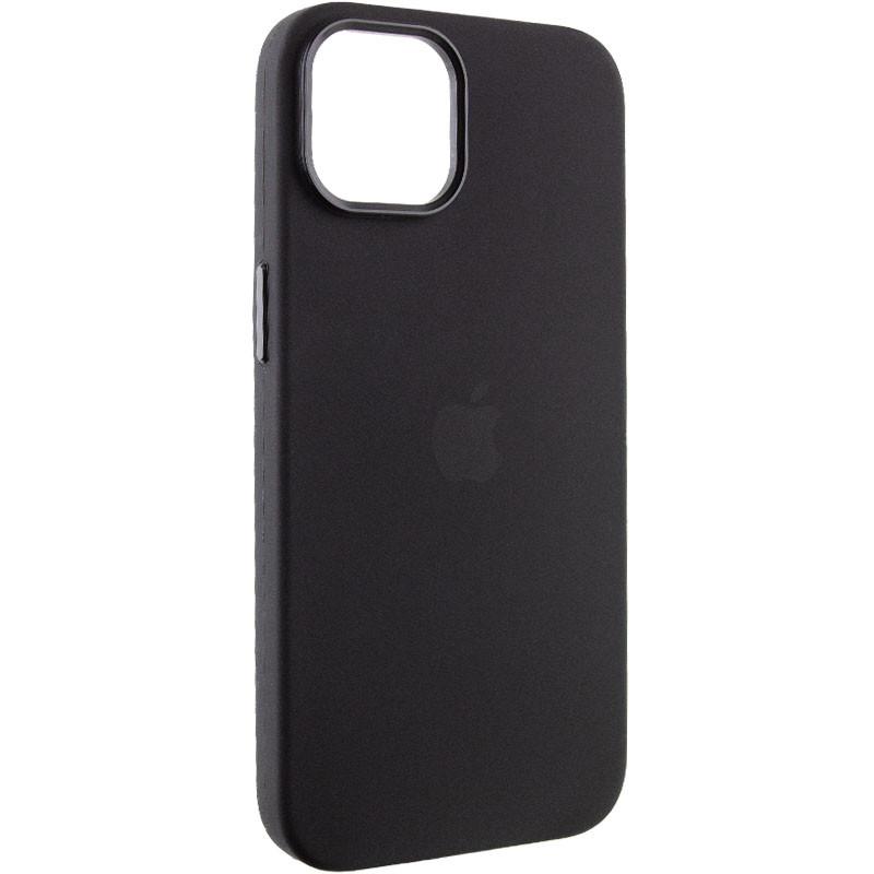 Противоударный чехол Silicone Case Metal Buttons (AA) для Apple iPhone 14 (6.1") Черный / Black
