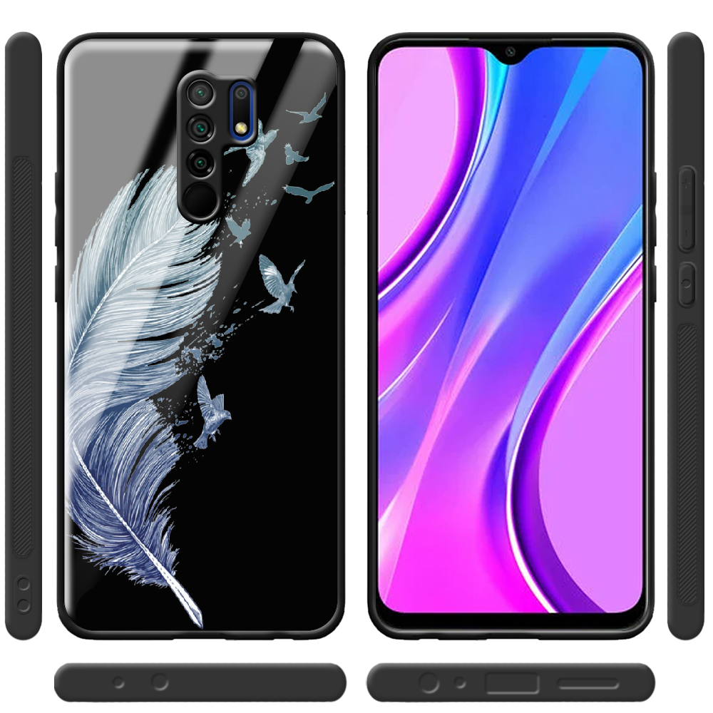 Чехол BoxFace Xiaomi Redmi 9 Feather Черный силикон со стеклом (40233-cc38-40865) - фото 2